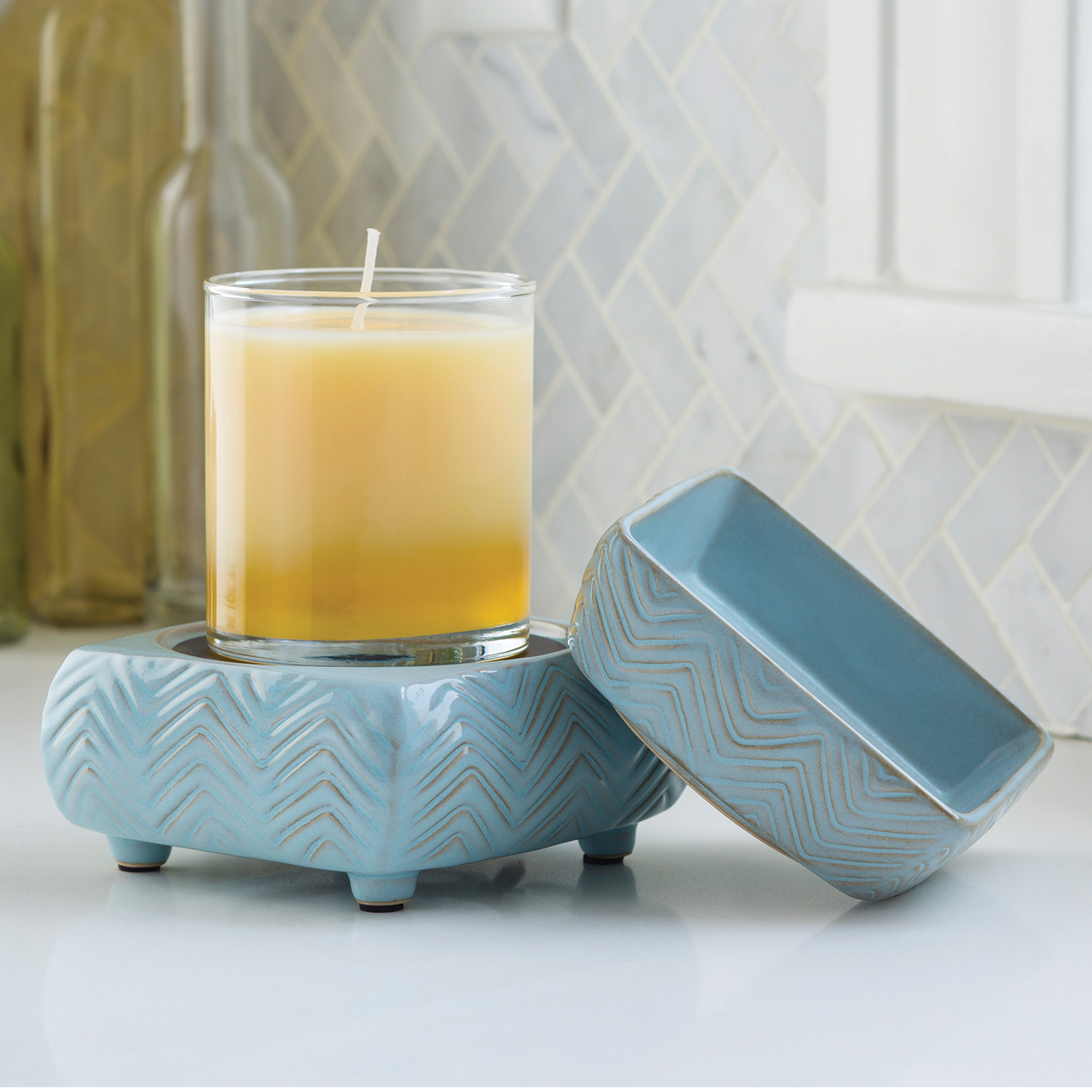 Candle Warmers Etc. Ceramic Warmer and Dish, Chevron for sale online eBay