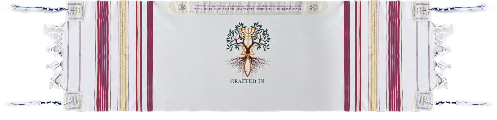 Holy Land Market Grafted IN - Messianic Christian Prayer Shawl/Tallit Prayer - Picture 15 of 27