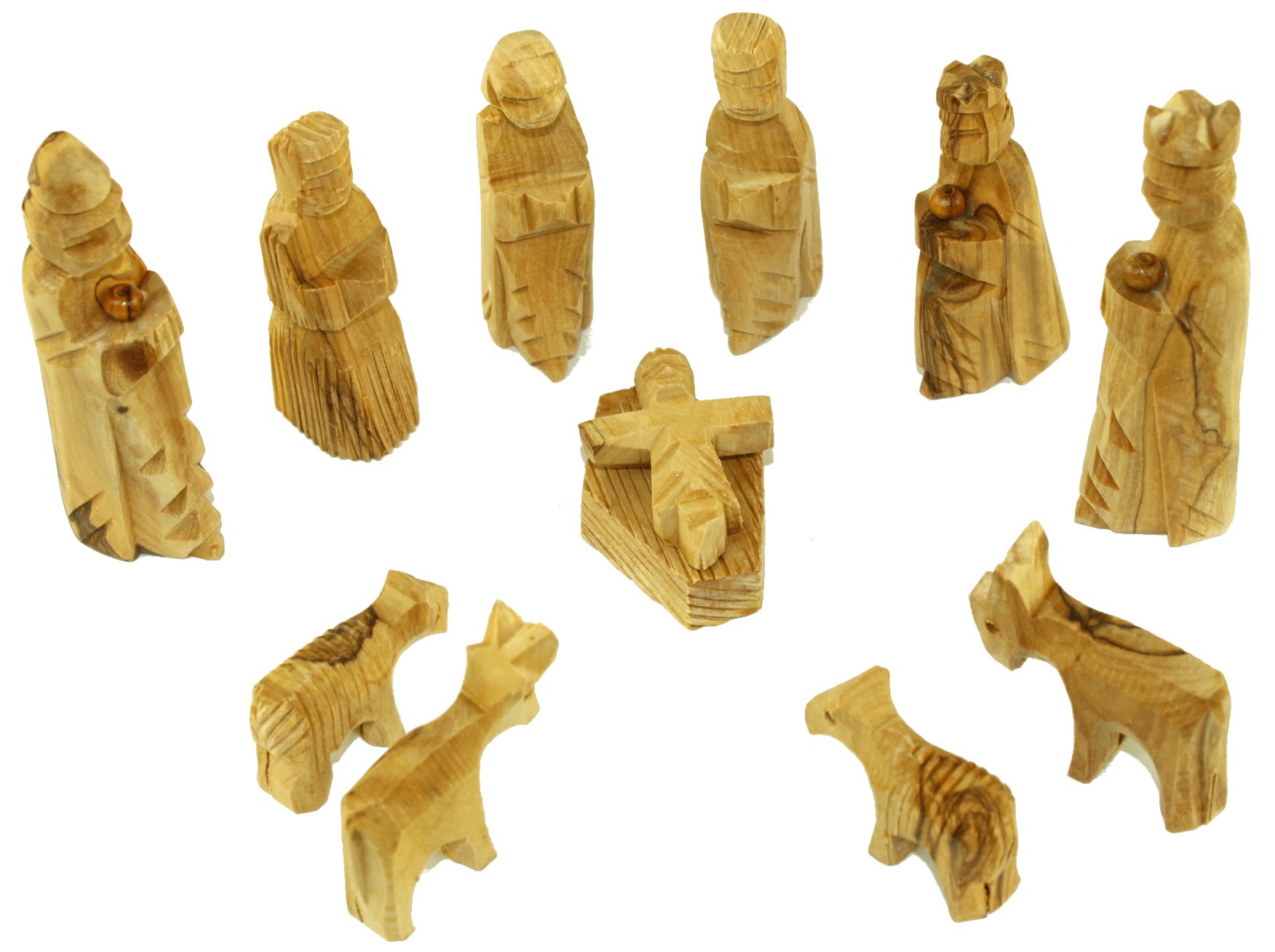 Olive Wood Children's Nativity Set (12 Pieces Set) (4 Inches) - Main Image