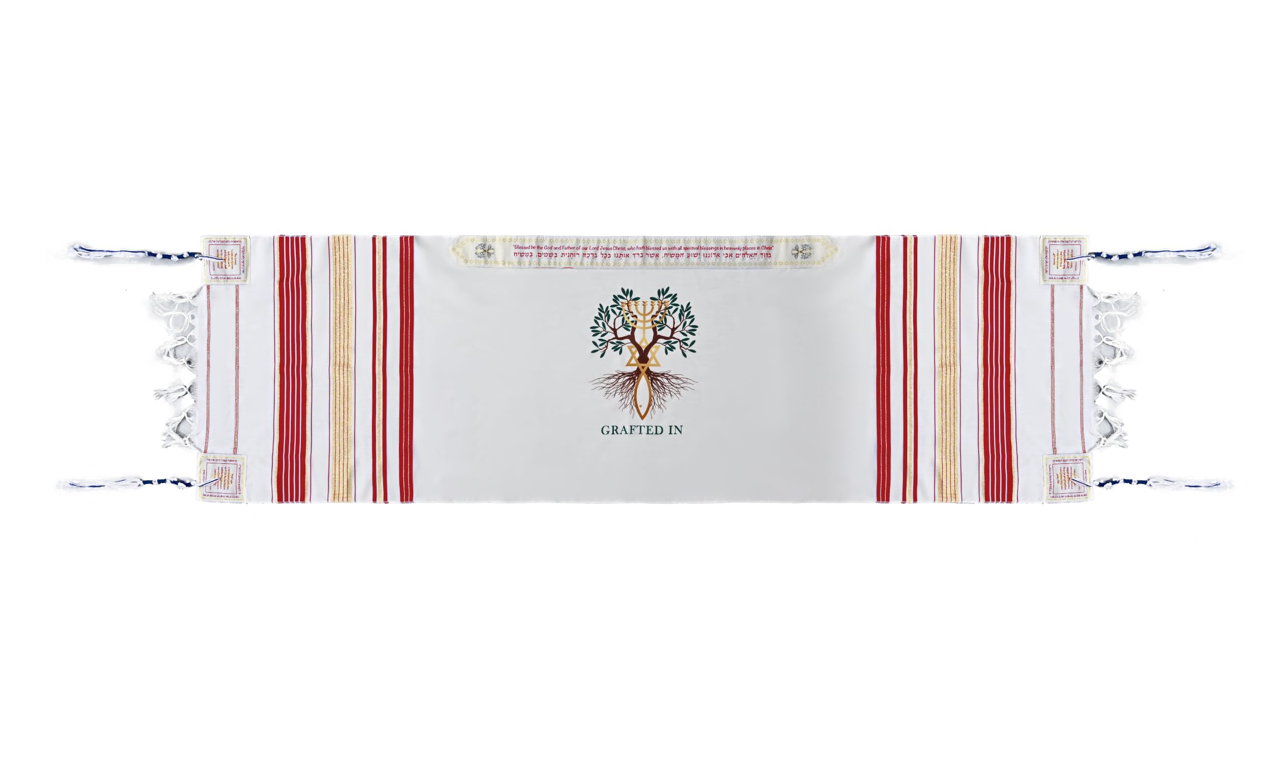 Holy Land Market Grafted IN - Messianic Christian Prayer Shawl/Tallit Prayer - Picture 19 of 27