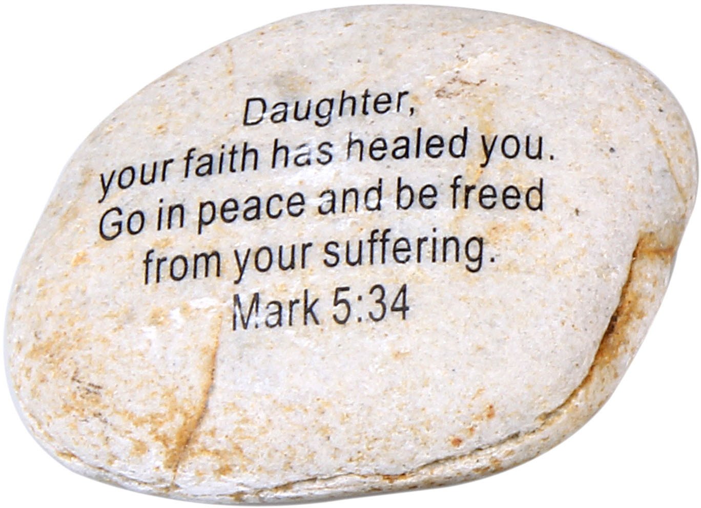 Holy Land Market Engraved Stone – Mark 5:34 'Daughter, Your Faith Has Healed You. Go In Peace' 2 thumbnail image