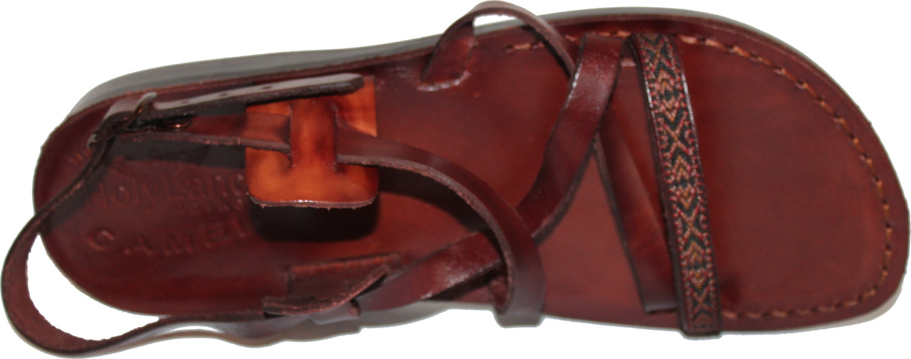 Holy Land Market Men/Women Biblical Jesus Leather/Embroidered Sandals/Slides - Picture 6 of 11