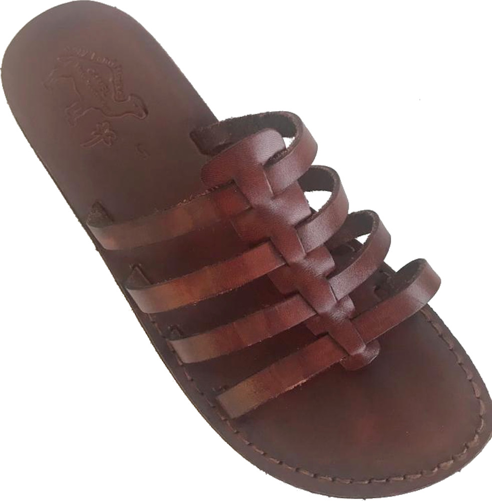 Holy Land Market Unisex Genuine Leather Biblical Flip Flops Jesus - Yashua