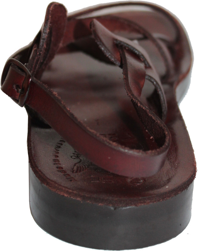 Holy Land Market Men/Women Biblical Jesus Leather/Embroidered Sandals/Slides - Picture 4 of 11