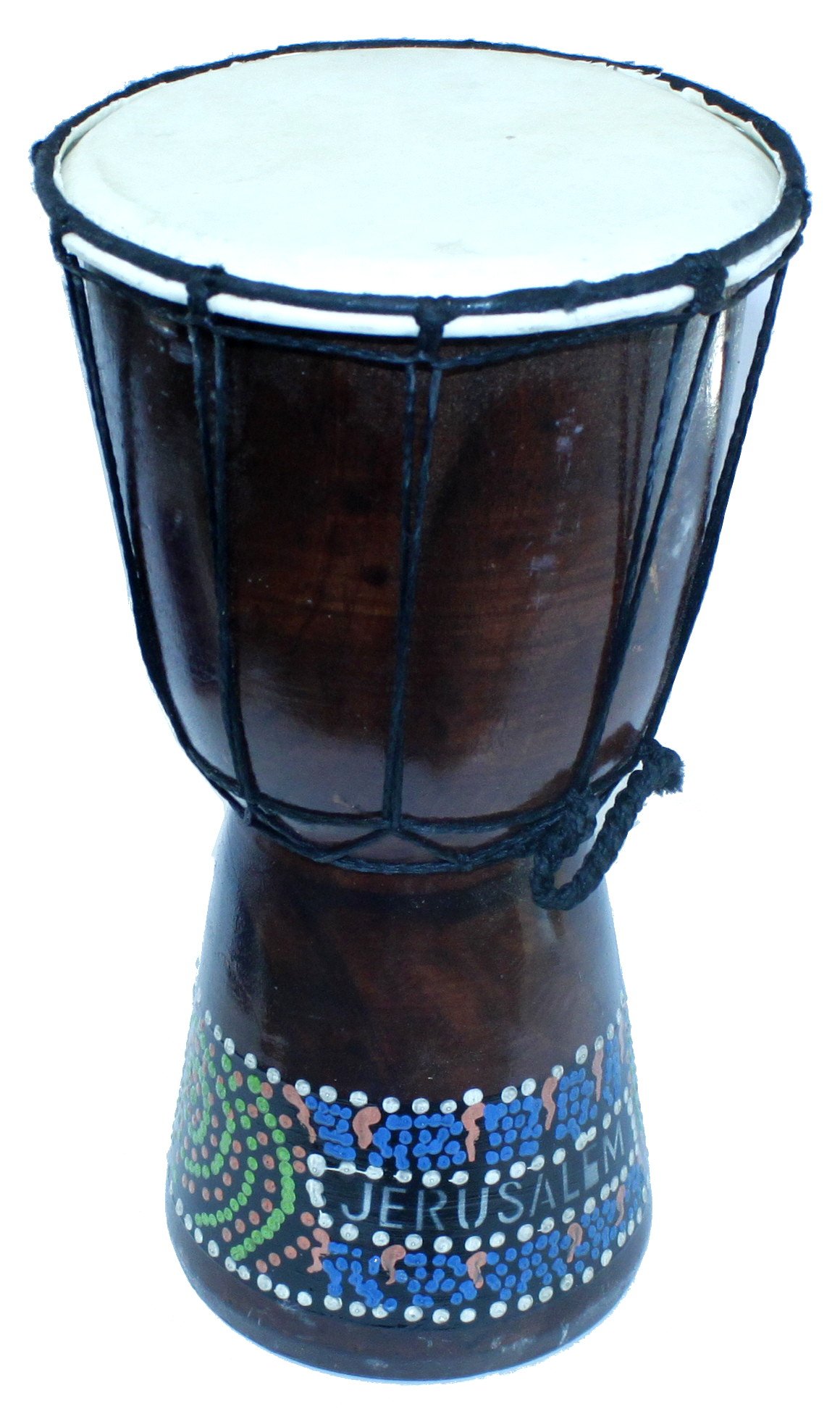 Djembe or Jembe Drum With With colored dots from Jerusalem - Large size ...