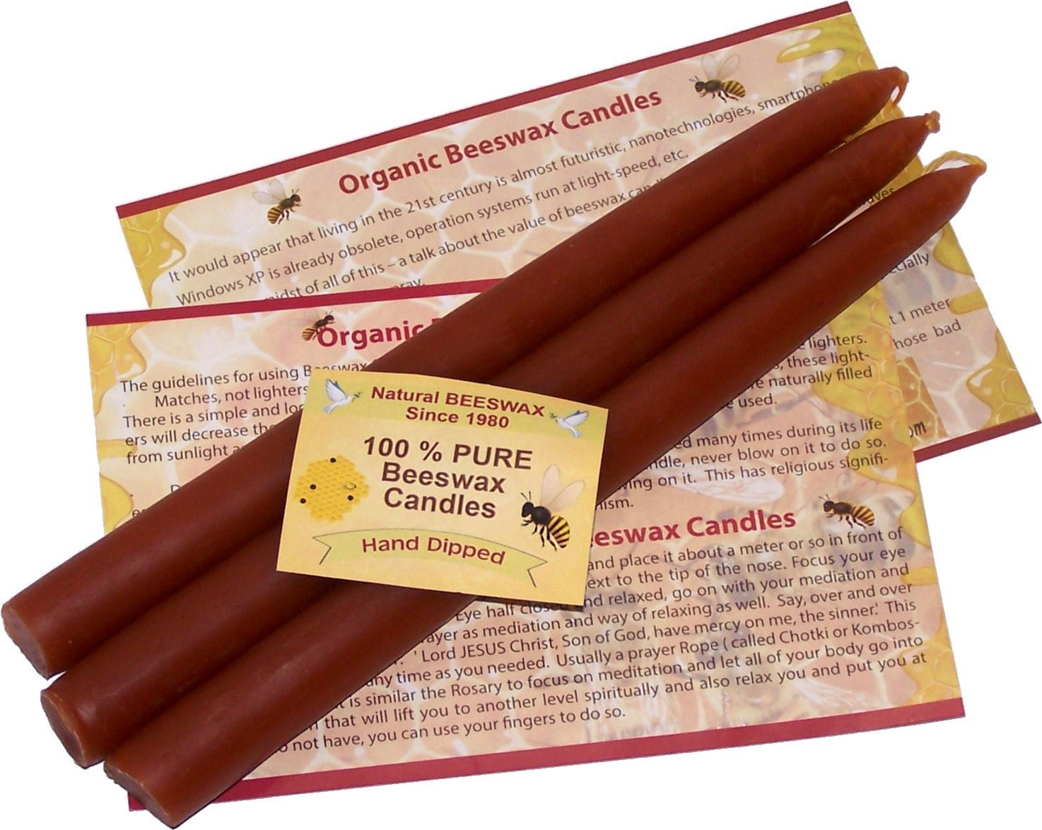 Organic, 3/4 Inch Diameter Tappers, 3 Candles-10 In