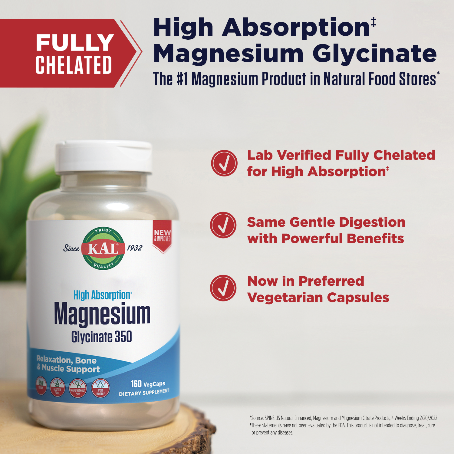 KAL Magnesium Glycinate Capsules, Fully Chelated Magnesium Bisglycinate, High eBay