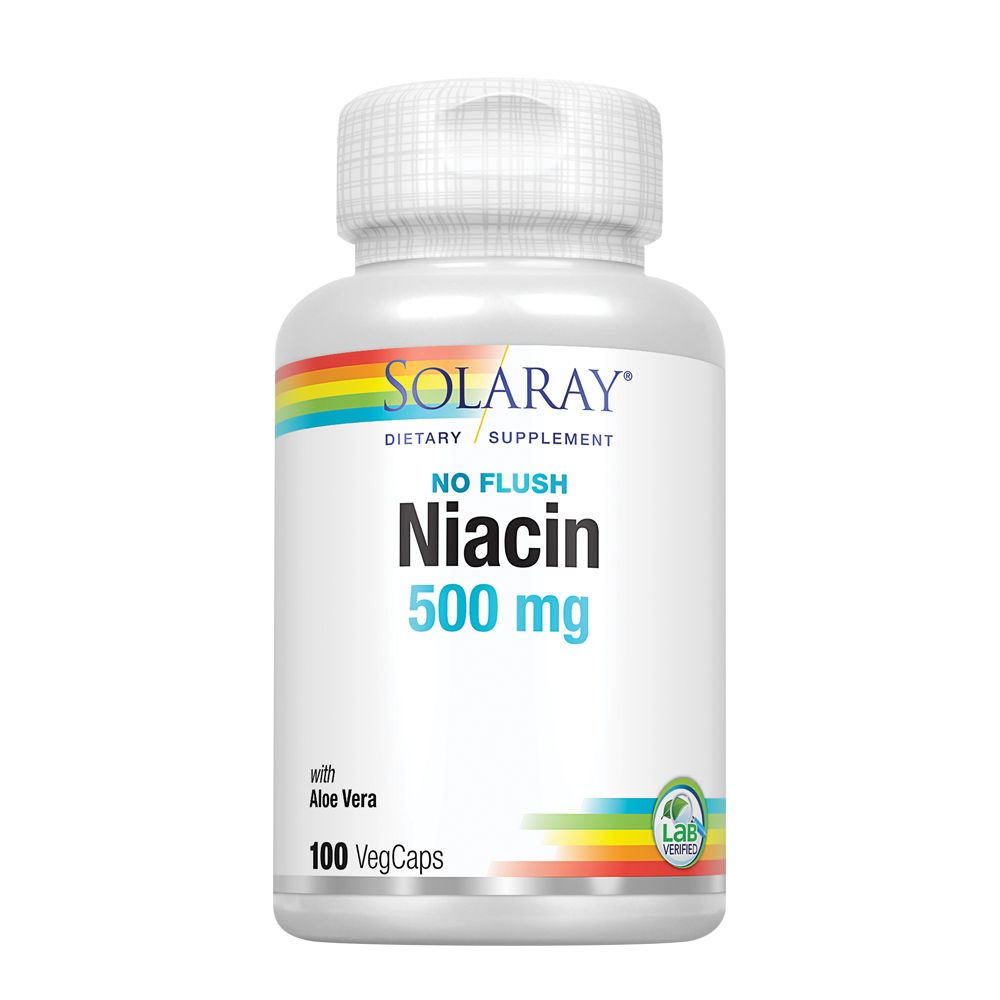 Solaray Niacin, No Flush 500mg | Vitamin B-3 For Healthy Skin | 100 ...