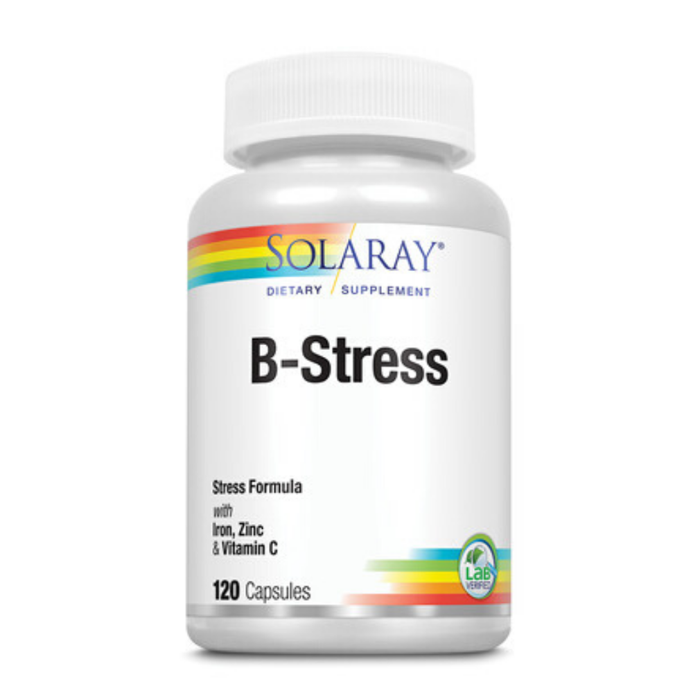 Solaray BStress Plus Iron and Zinc Supplement 120 Count 76280042610