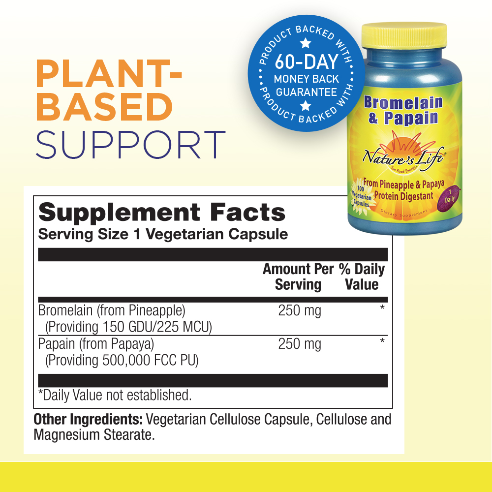 Nature's Life Bromelain & Papain Supplement for sale online eBay
