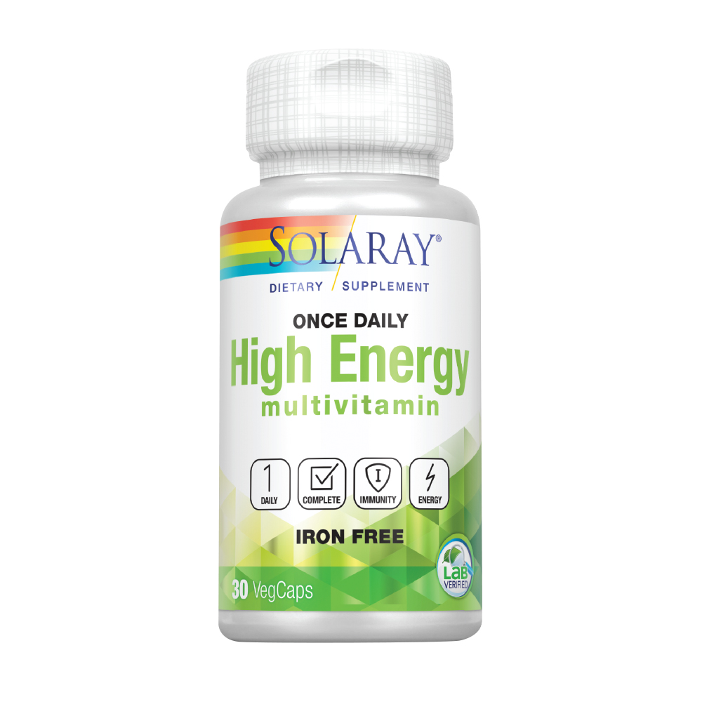 Solaray Once Daily High Energy Multivitamin, No Iron | 60 VegCaps