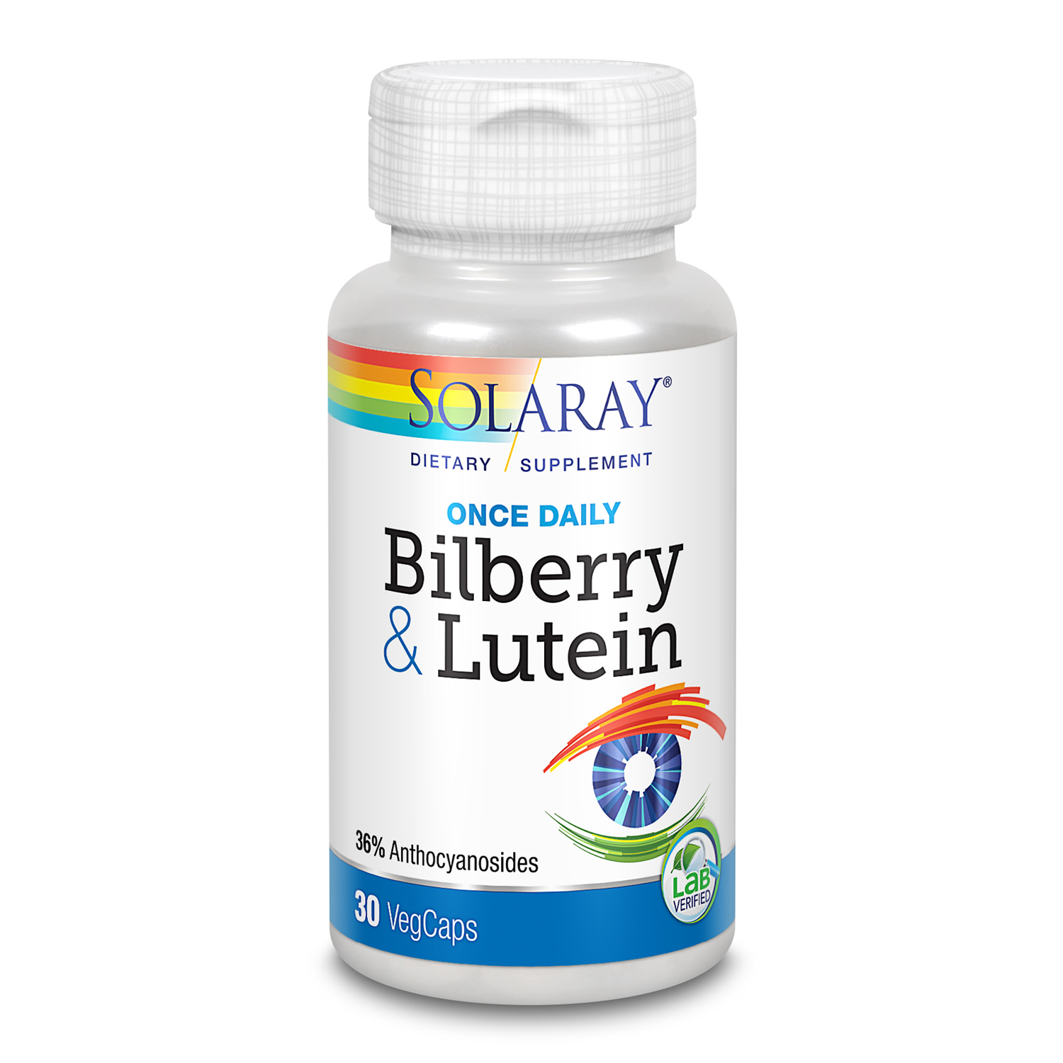 Solaray Bilberry & Lutein, Once Daily Supplement 30 VegCaps