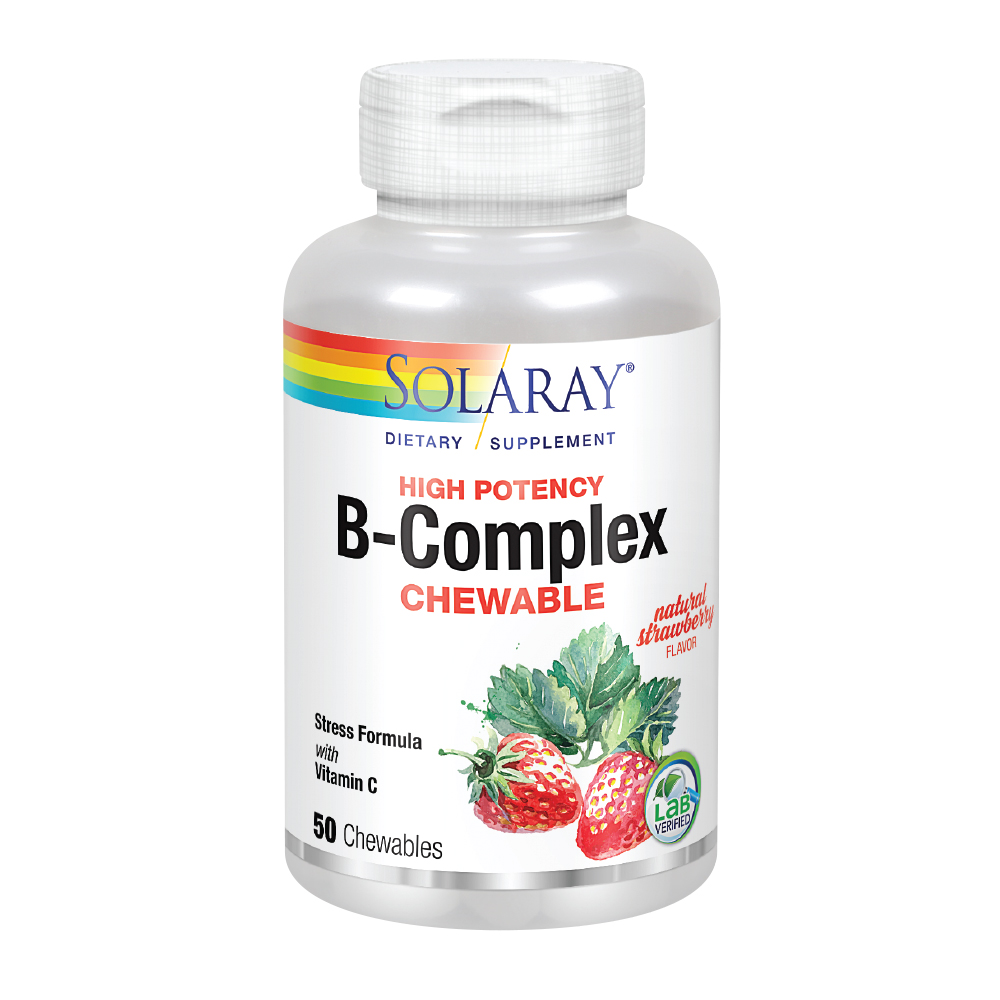 Solaray Vitamin B-Complex 250mg Chewable | Strawberry | 50 CT ...