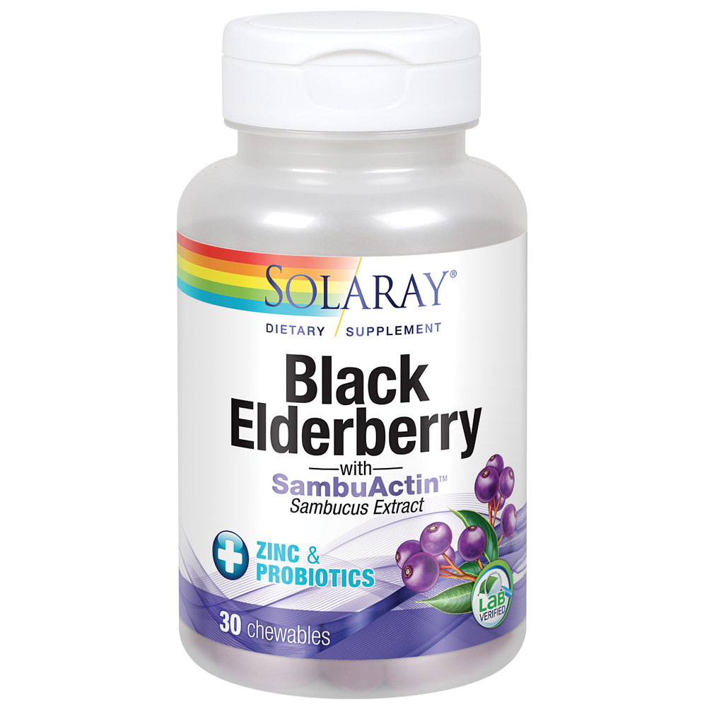 Solaray Black Elderberry Extract with Zinc, Probiotics & Vitamin C