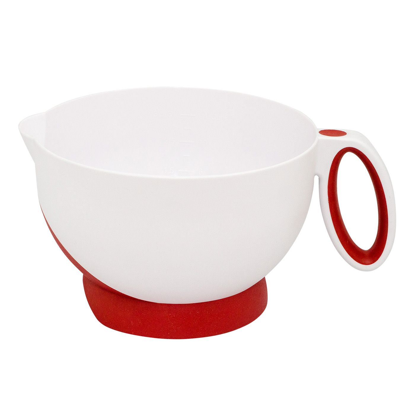 Cuisipro Deluxe Batter Bowl Mixing With Handle And Measurements, Red ...