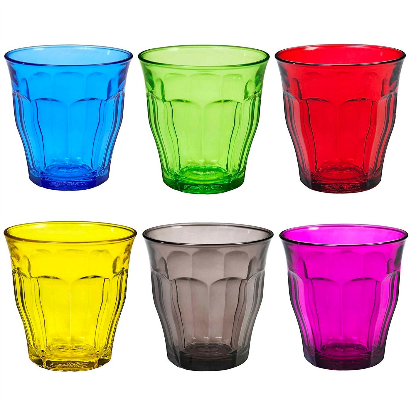 Duralex Picardie 83/4 oz. Tumbler, Set of 6, Multicolor 3550190503135