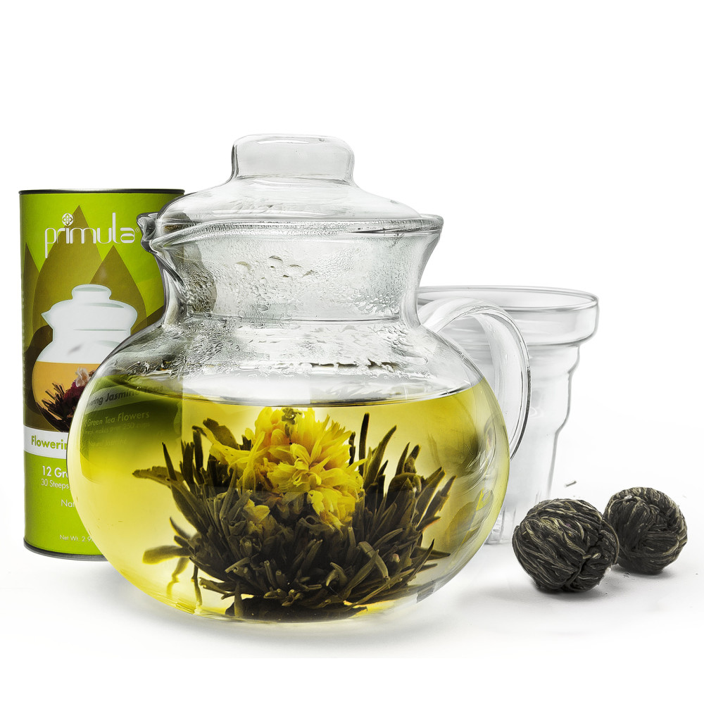 Primula Flowering Teas Gift Set w/Tea Infuser, Lid, 12