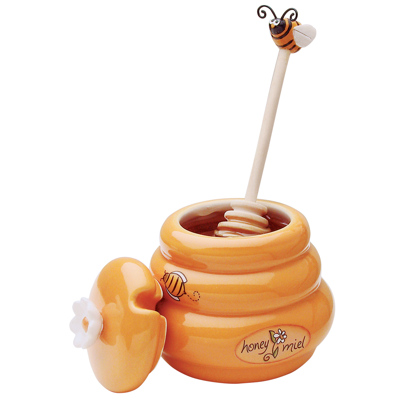 Hic Ceramic Honey Pot And Dipper Set 67742801517 Ebay