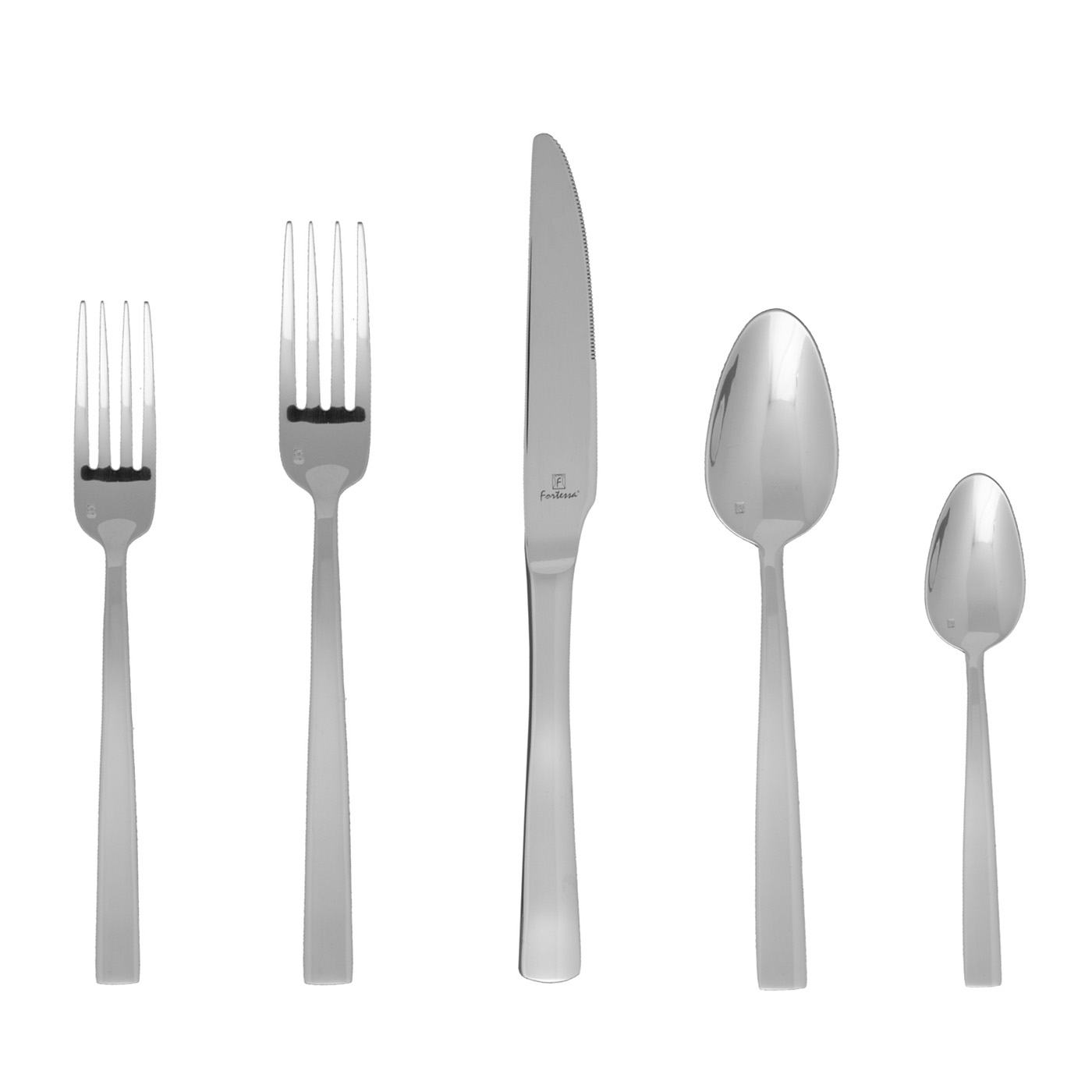 Fortessa Catana 18/10 Stainless Steel Flatware 5 Piece Place Setting ...