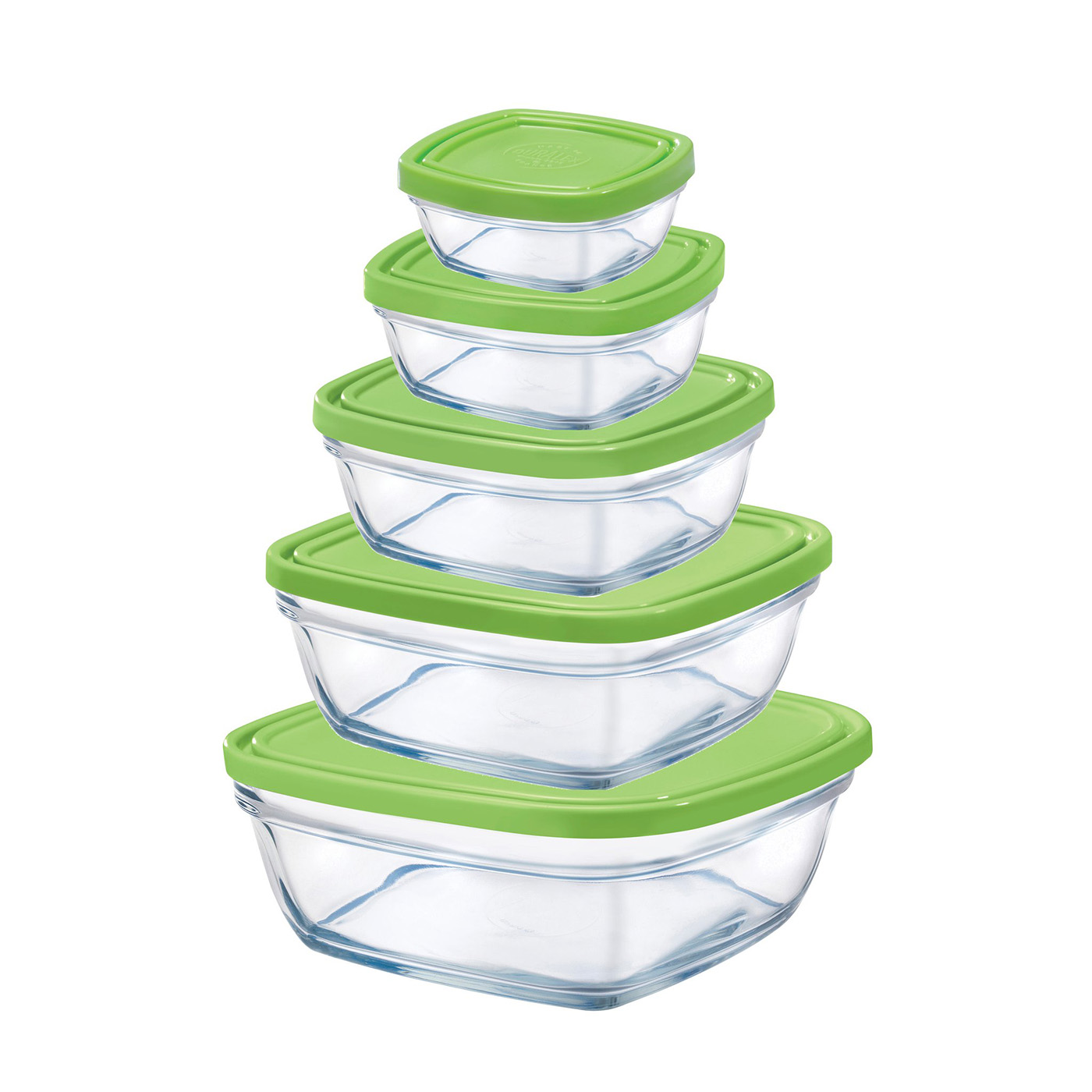 Duralex Lys 10 Piece Baby Set Tempered Glass Bowl Storage Containers with Lids 