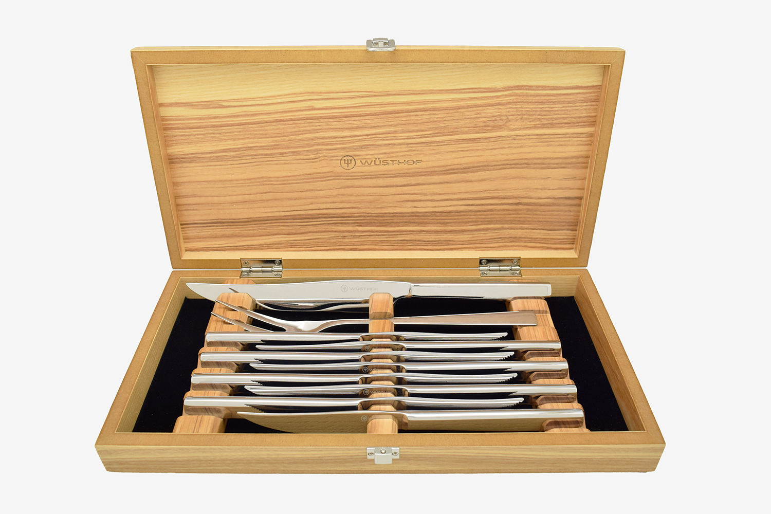 Wusthof 10 Piece Stainless Steak Knife & Carving Set In Presentation