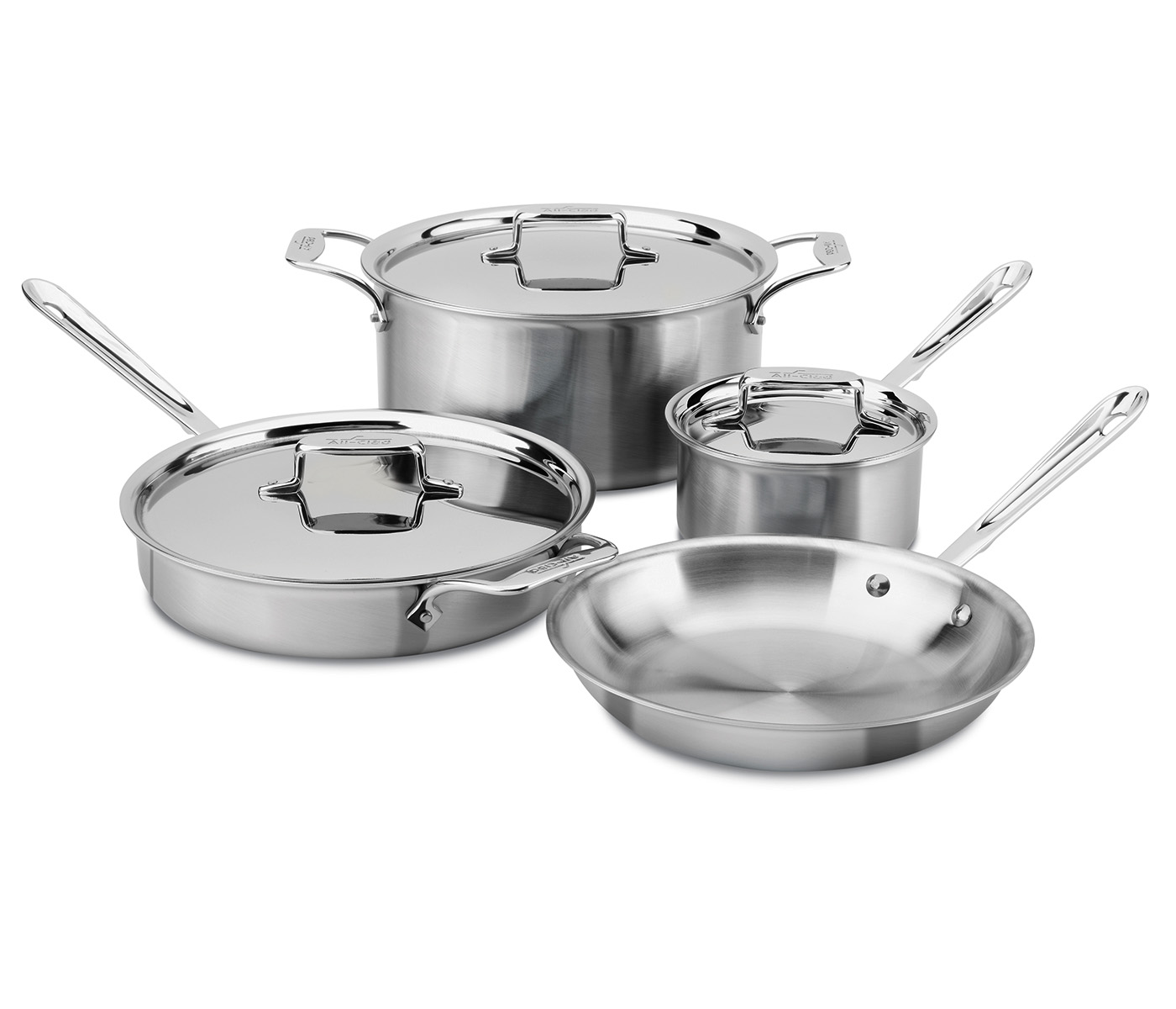 All-Clad d5 Brushed Stainless 7 Piece Cookware Set | eBay