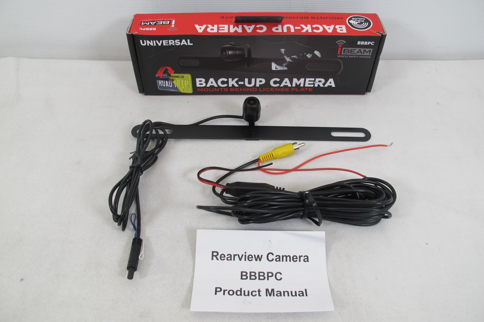 iBeam BBBPC Universal License Plate Backup Camera Mounts Behind License