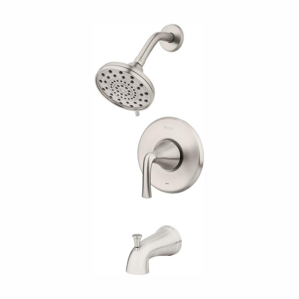 Pfister Ladera 1-Handle 3-Spray Tub/Shower Faucet Brushed Nickel(Valve ...