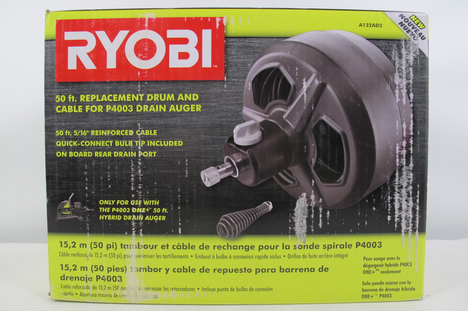 Ryobi 50ft Replacement Drum and Cable for P4003 Drain Auger eBay