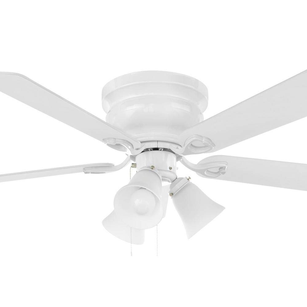 Clarkston II 44 in. LED Indoor White Ceiling Fan with Light Kit