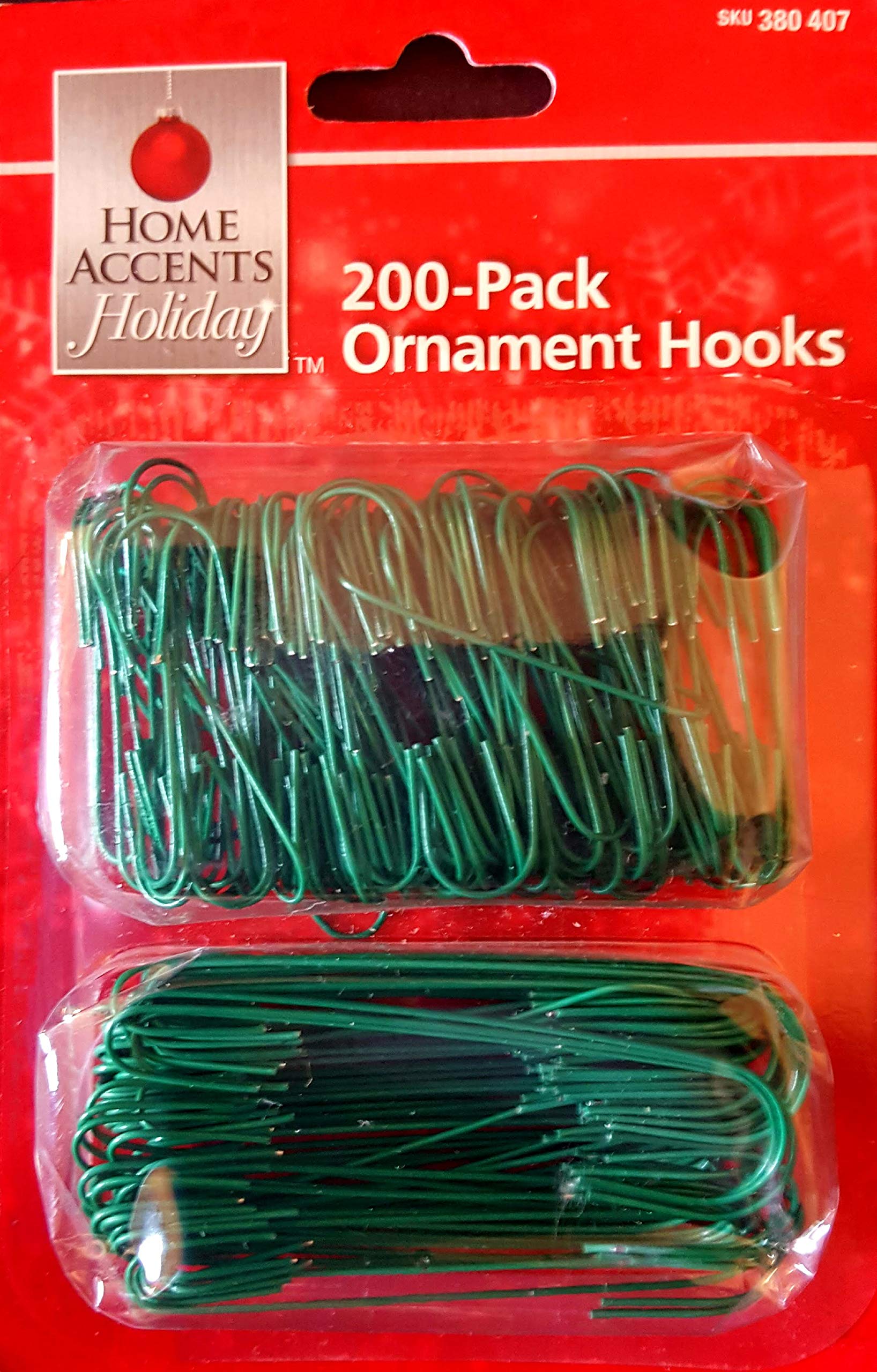 Home Accents Holiday Christmas 200Pack Ornament Hooks, Green (Qty 1