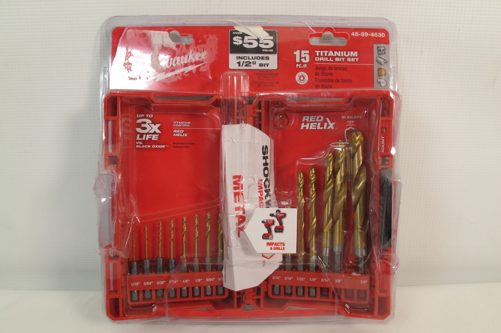 Milwaukee 48894630 Shockwave Impact Duty 15 Piece Titanium Drill Bit Set 45242353316 eBay