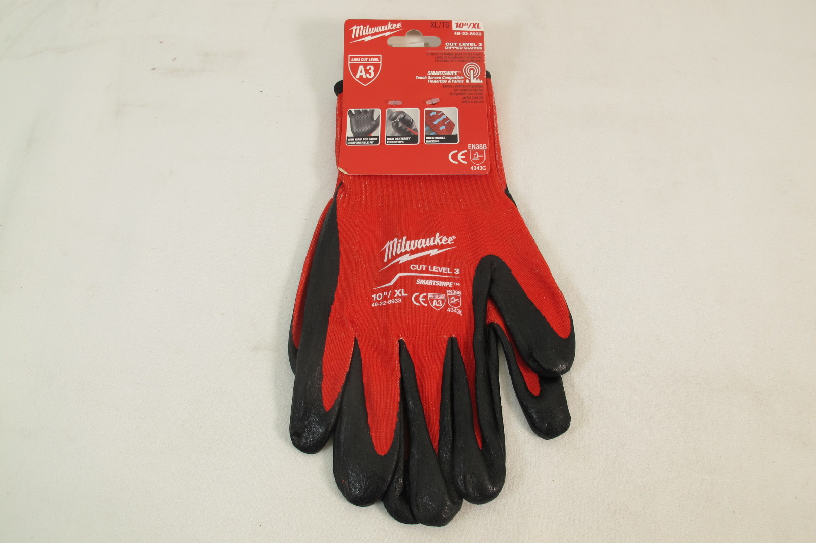 MILWAUKEE 48228933 Cut Level 3 Dipped Gloves XL 45242509232 eBay