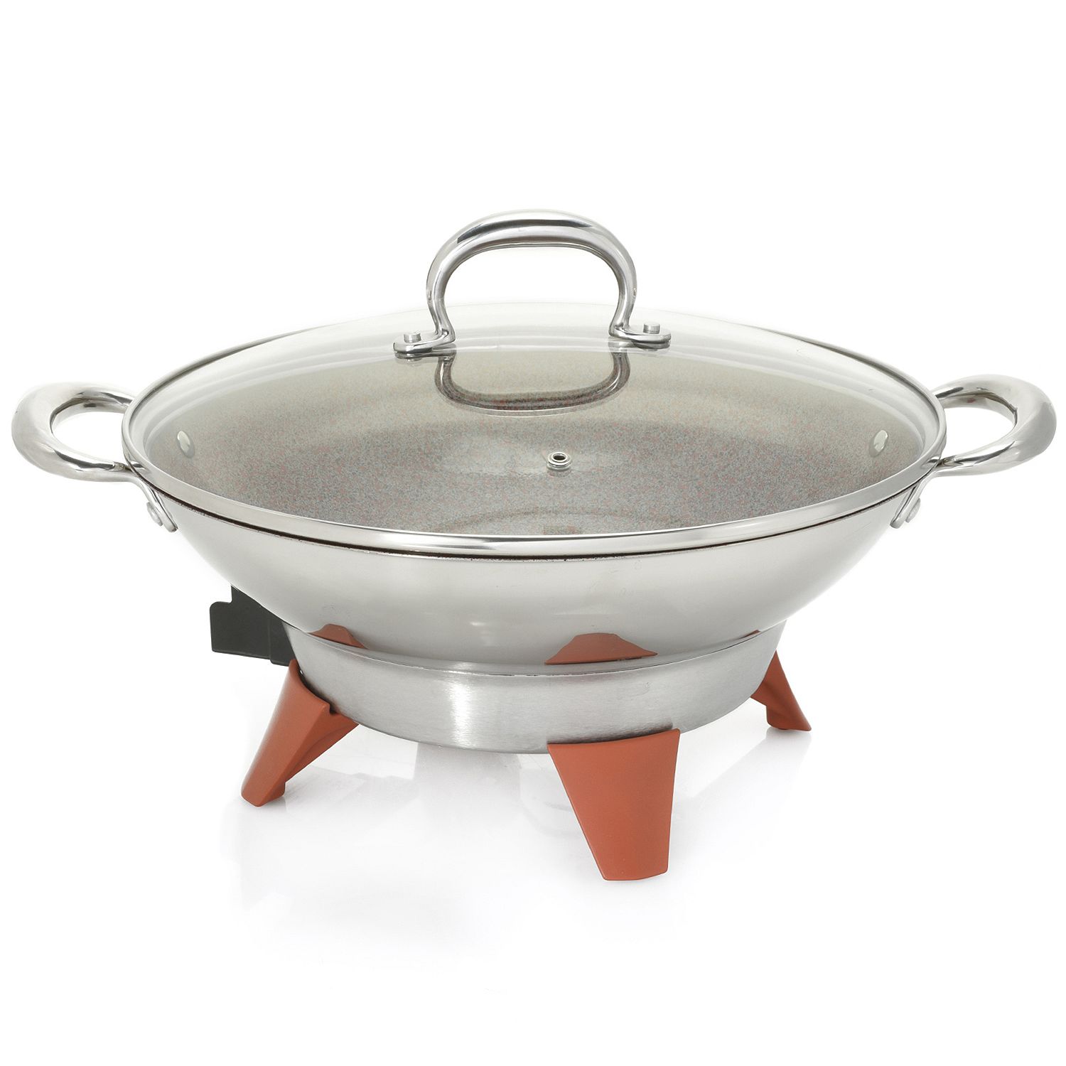 Todd English 1500W 13" Lava Ceramic Nonstick Electric Wok w/ Lid