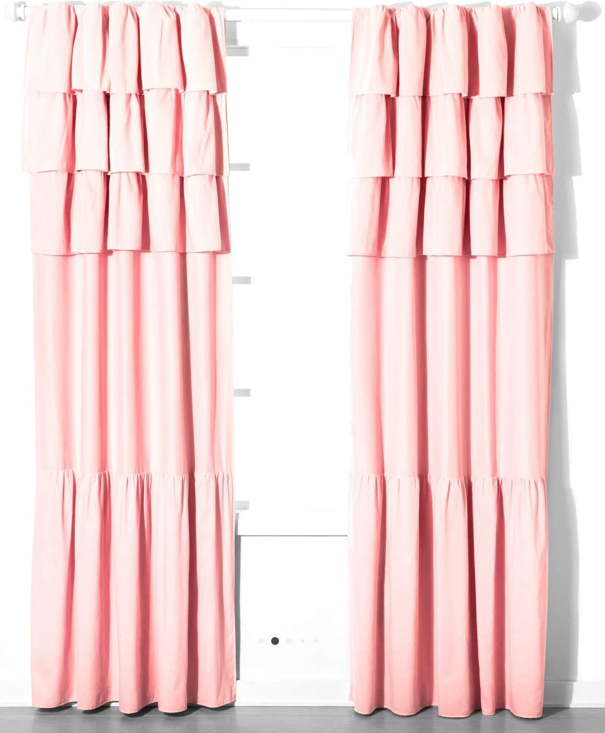 Pillowfort Ruffle Blackout Curtain Panel Pink 42"x 84" 490970405675 | eBay