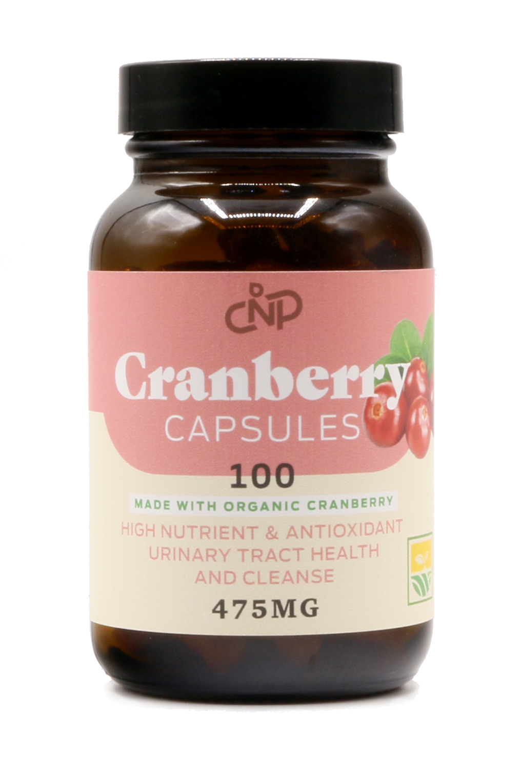 Organic Cranberry Capsules 100 Count Pills 475mg Supplement For