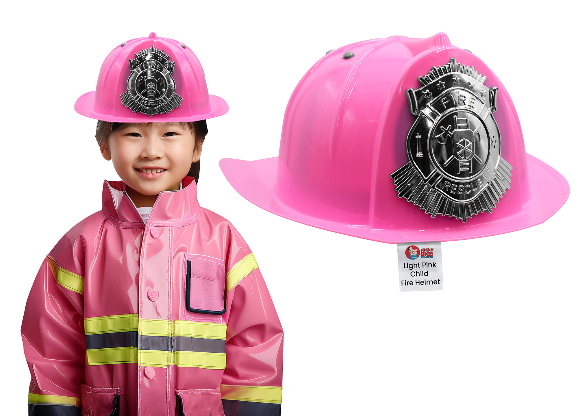 Niños Niñas Niño Rojo Bombero Casco Disfraz Accesorio Niños Bombero Sombrero - Imagen 12 de 23