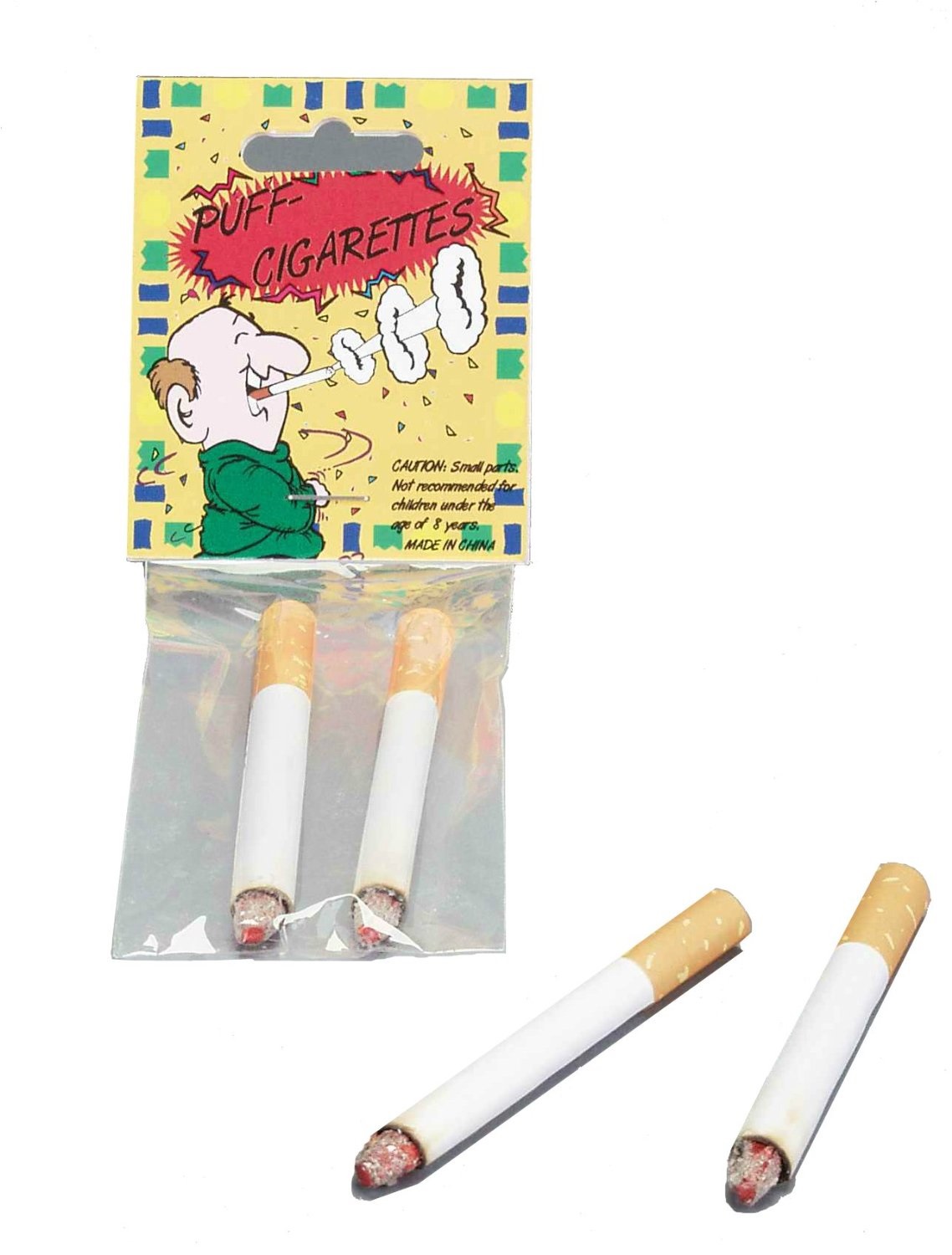2 Fake Cigarette Cigarettes Gag Joke Prank Novelty Puff Costume