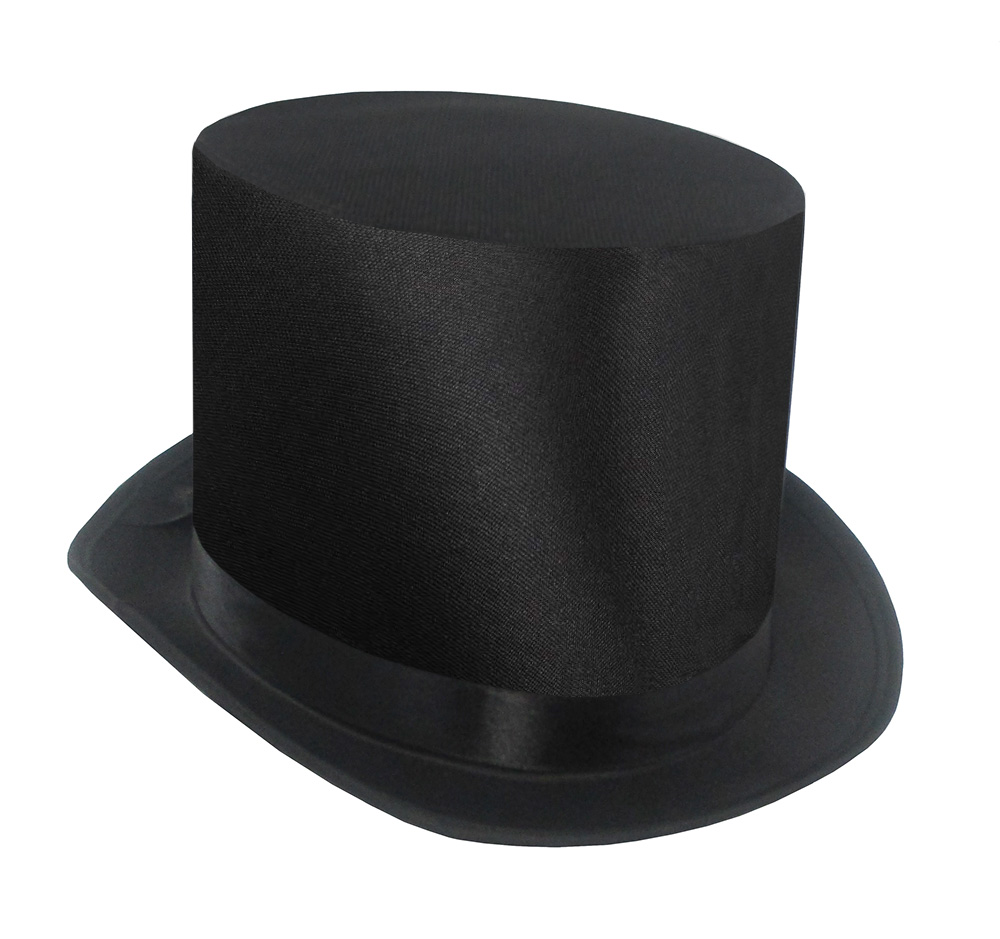 Tall Satin Top Hat Victorian Steampunk Dickens Slash Formal Costume ...