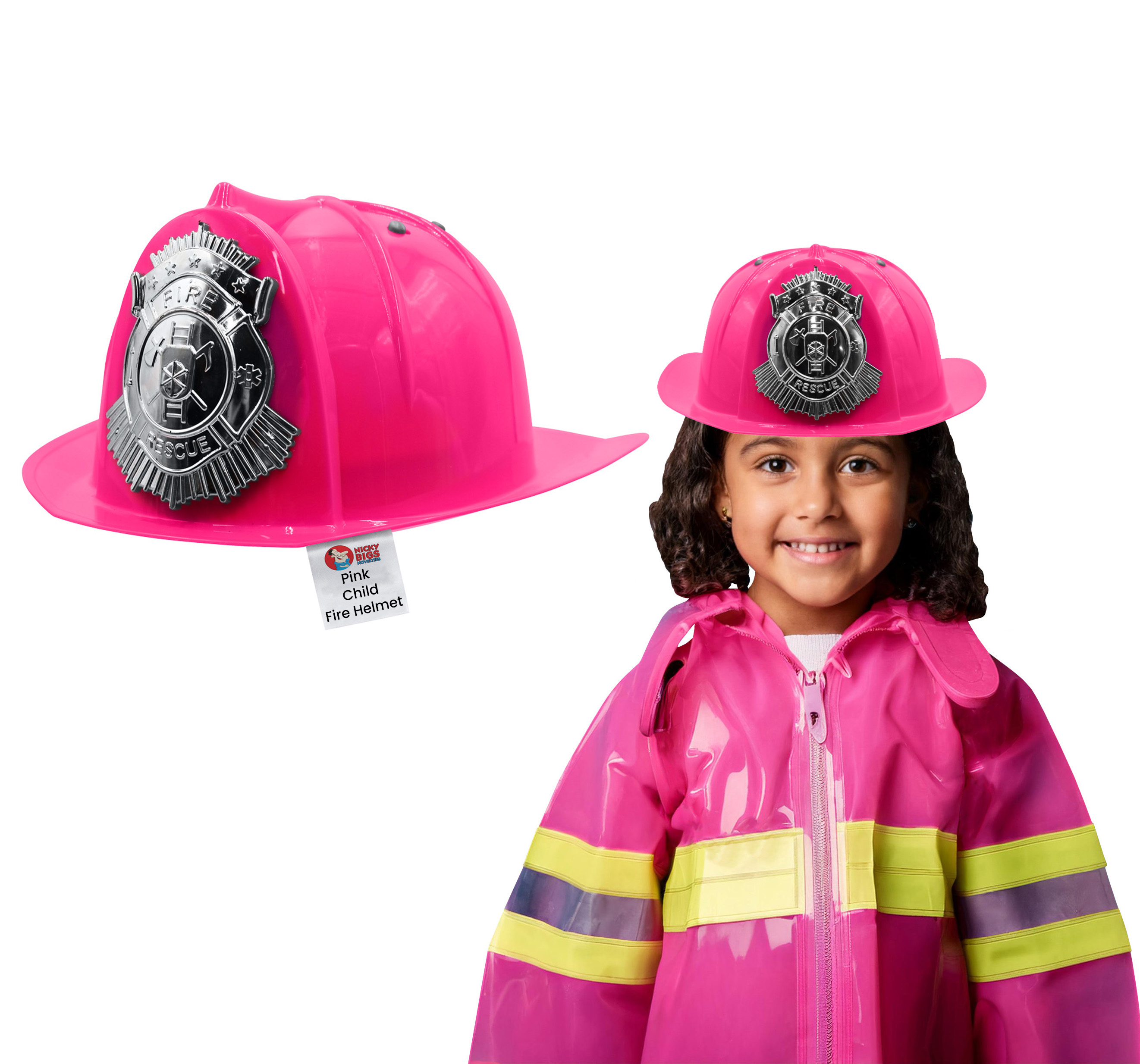 Niños Niñas Niño Rojo Bombero Casco Disfraz Accesorio Niños Bombero Sombrero - Imagen 7 de 23