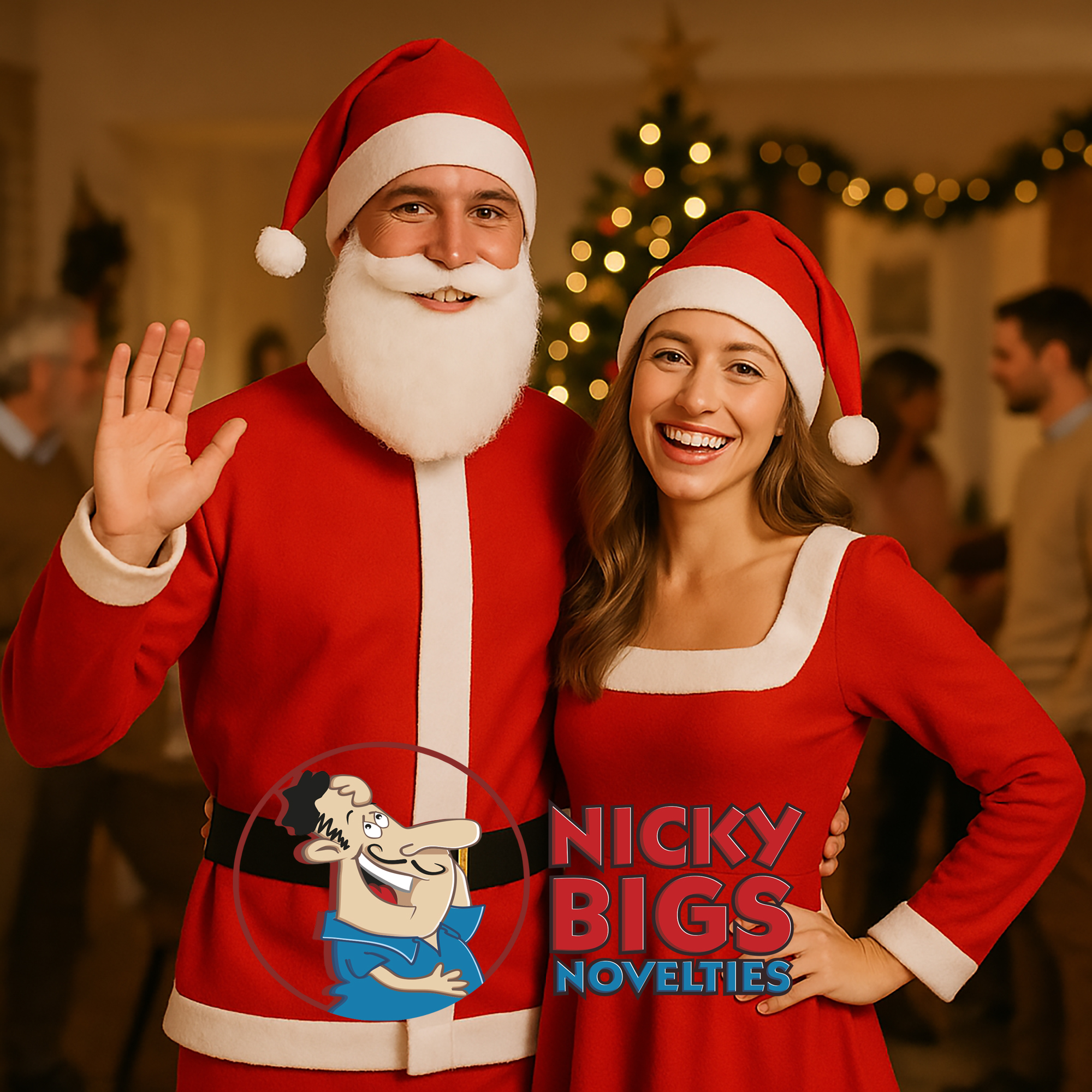 5 Piece Cheap Santa Suit Set Christmas Santa Claus Costume With Beard Adult Size 5