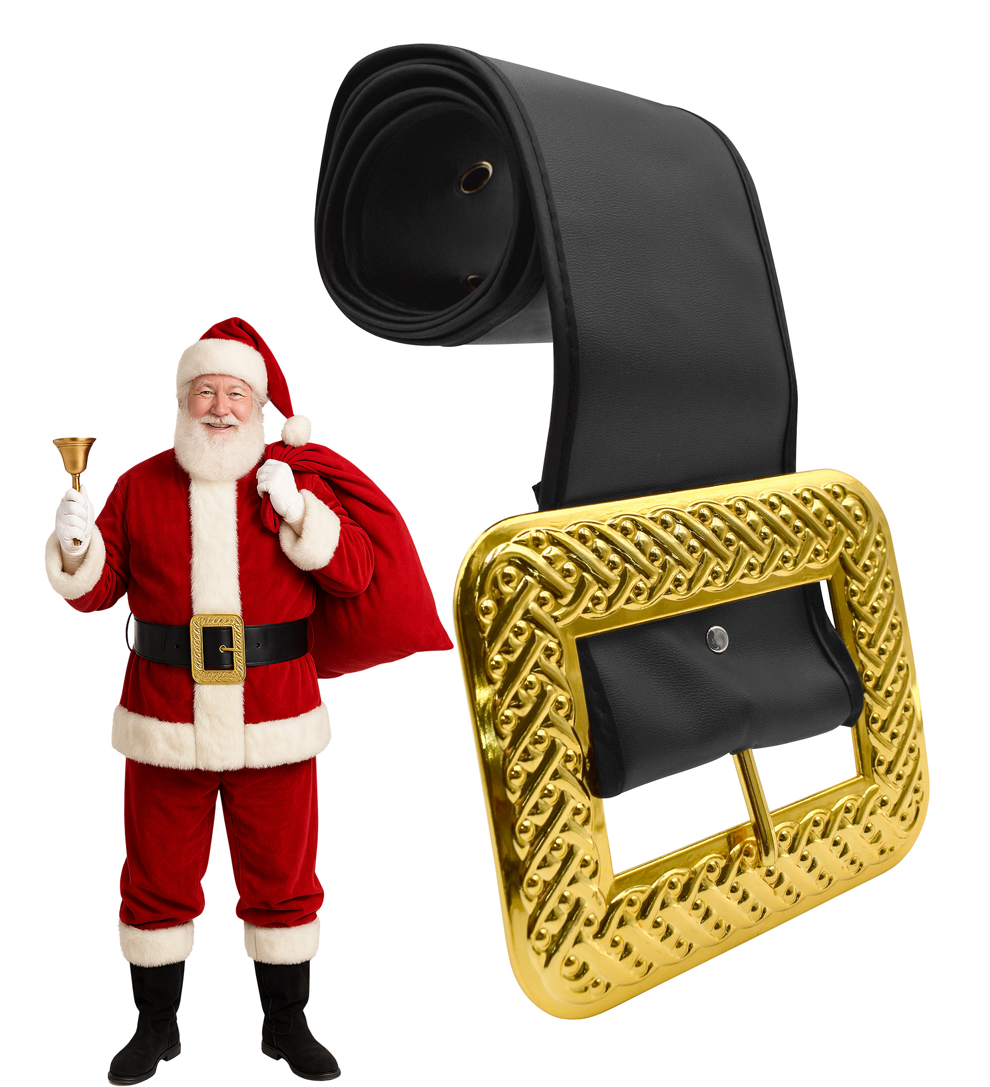 Adult Deluxe Pirate Profressional Santa Belt Suit Big Gold Buckle