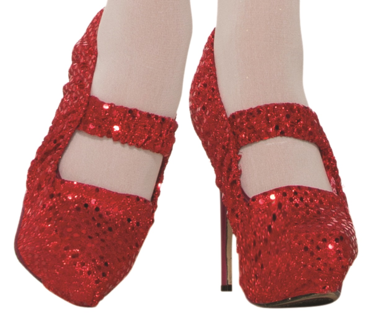 red sequin shoe covers