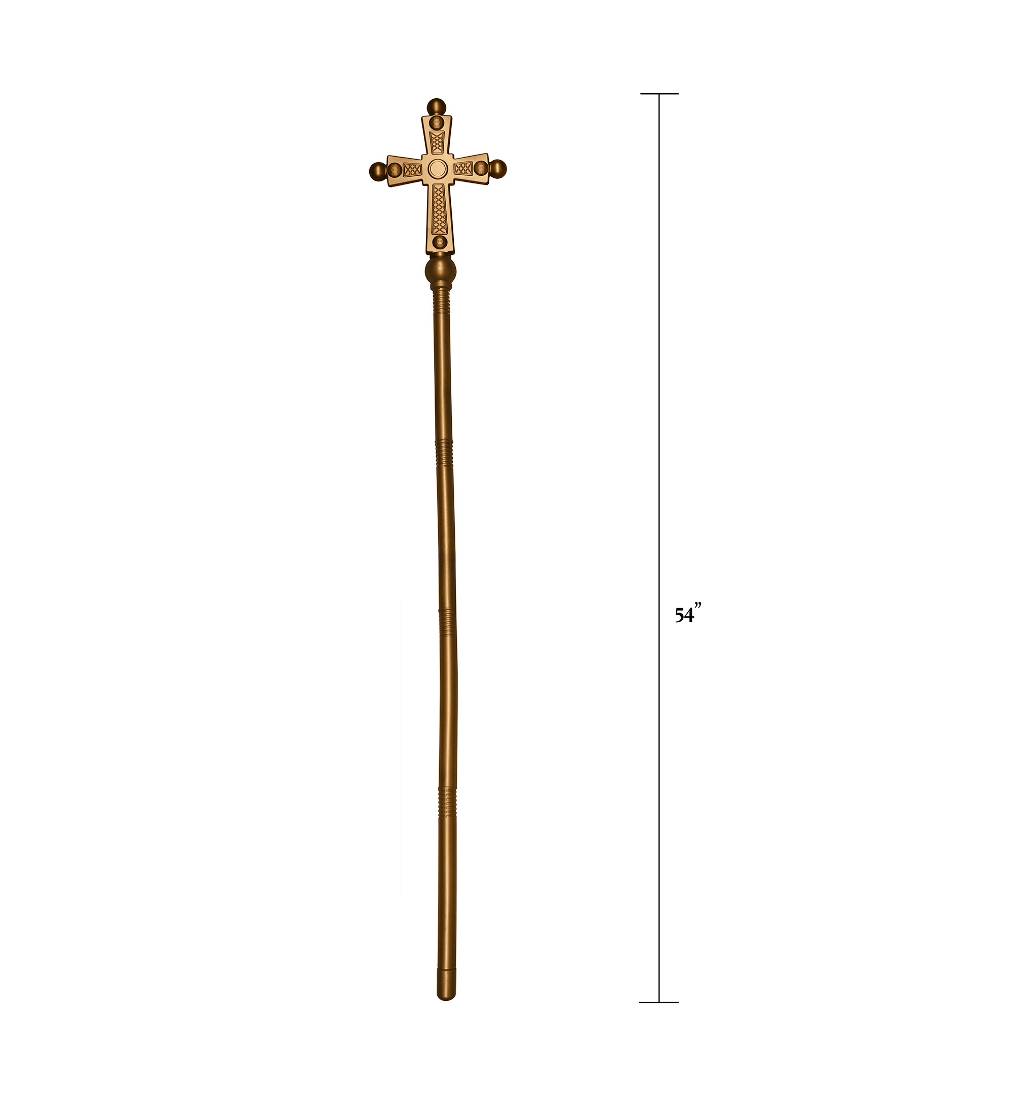 Adult Bishop Priest Pope Hat Crucifix Necklace Gold Cross Staff Costume Set