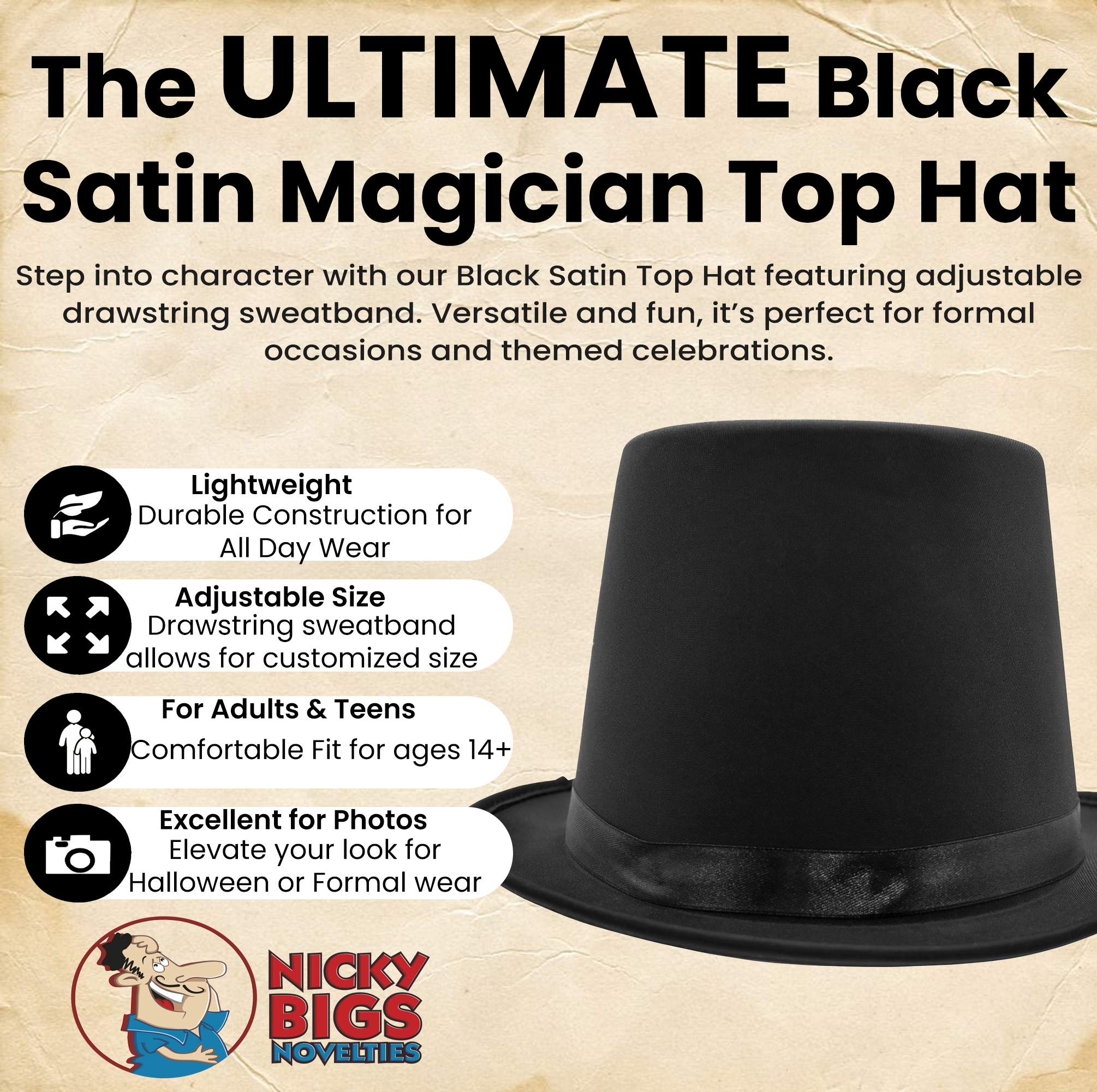 Adult Satin Top Hat Magician Gentleman Roaring 20s Tuxedo Formal Costume - Picture 3 of 56