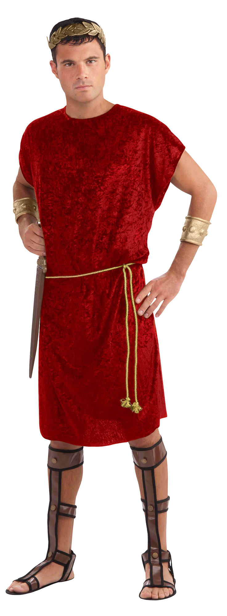 Medieval Red Tabard Tunic Roman Gladiator Knight Adult Mens Costume ...