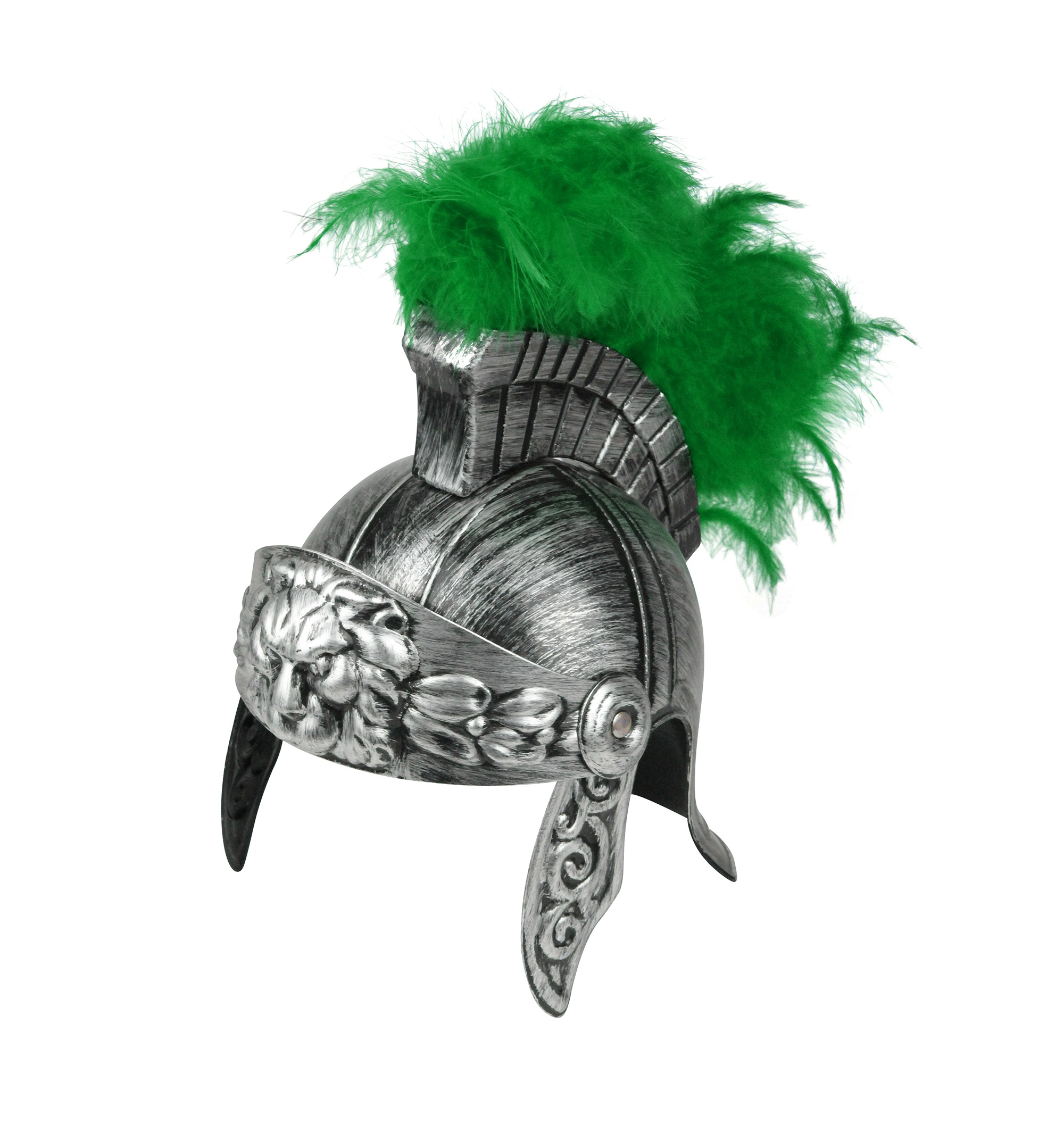 Adult Gold Roman Helmet Spartan Greek With Red Feathers Armor Gladiator Costume - Picture 30 of 37