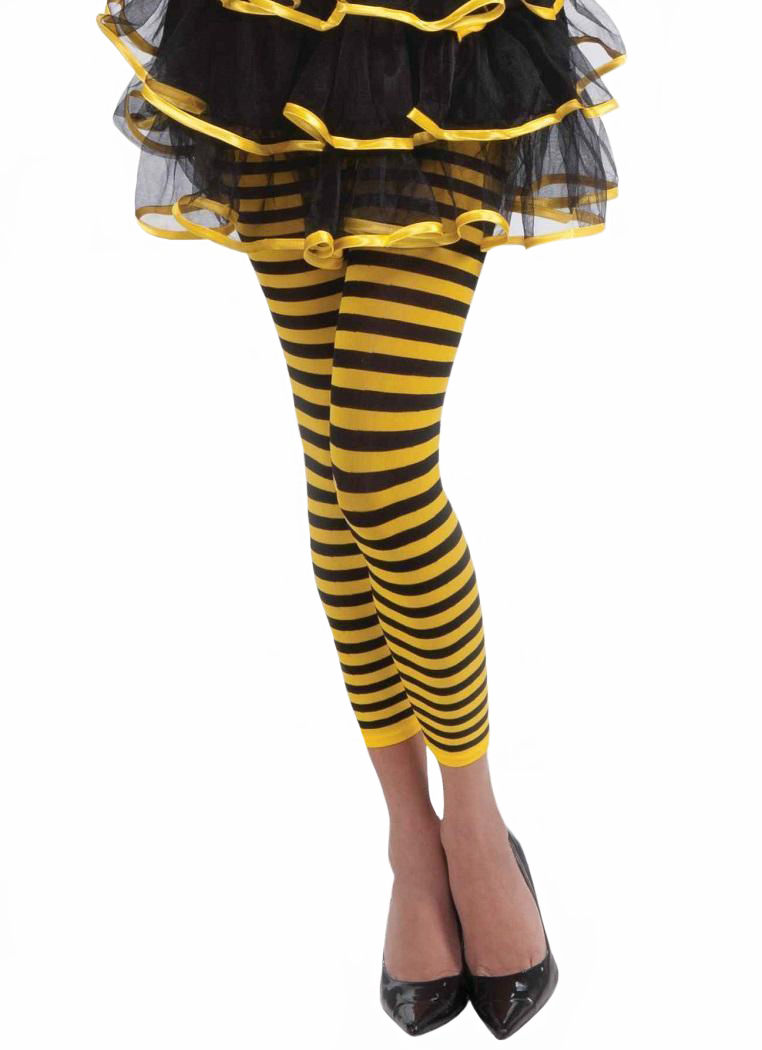 yellow leggings with black stripe