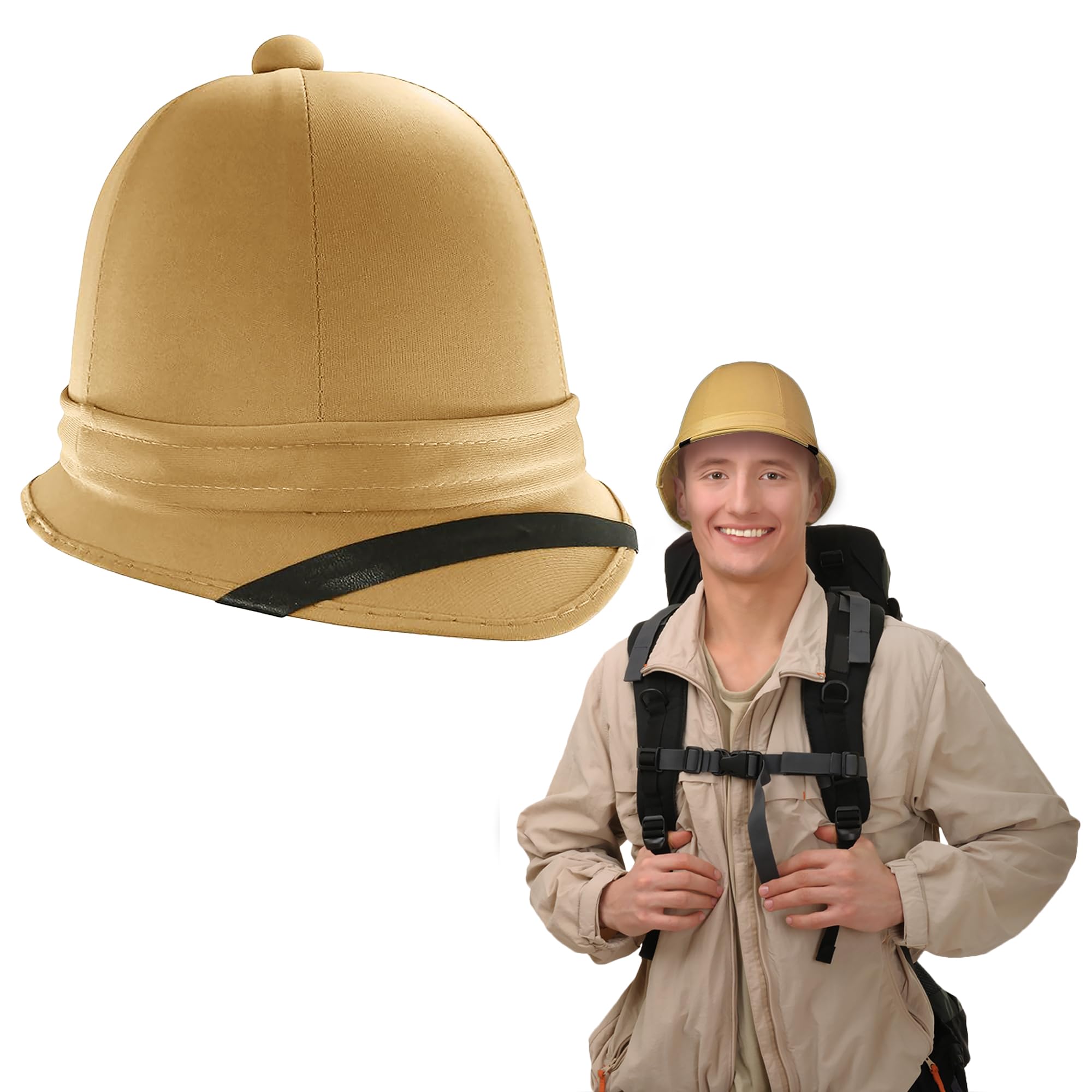 British Safari Helmet Tall Pith Zookeeper Jungle Halloween Costume
