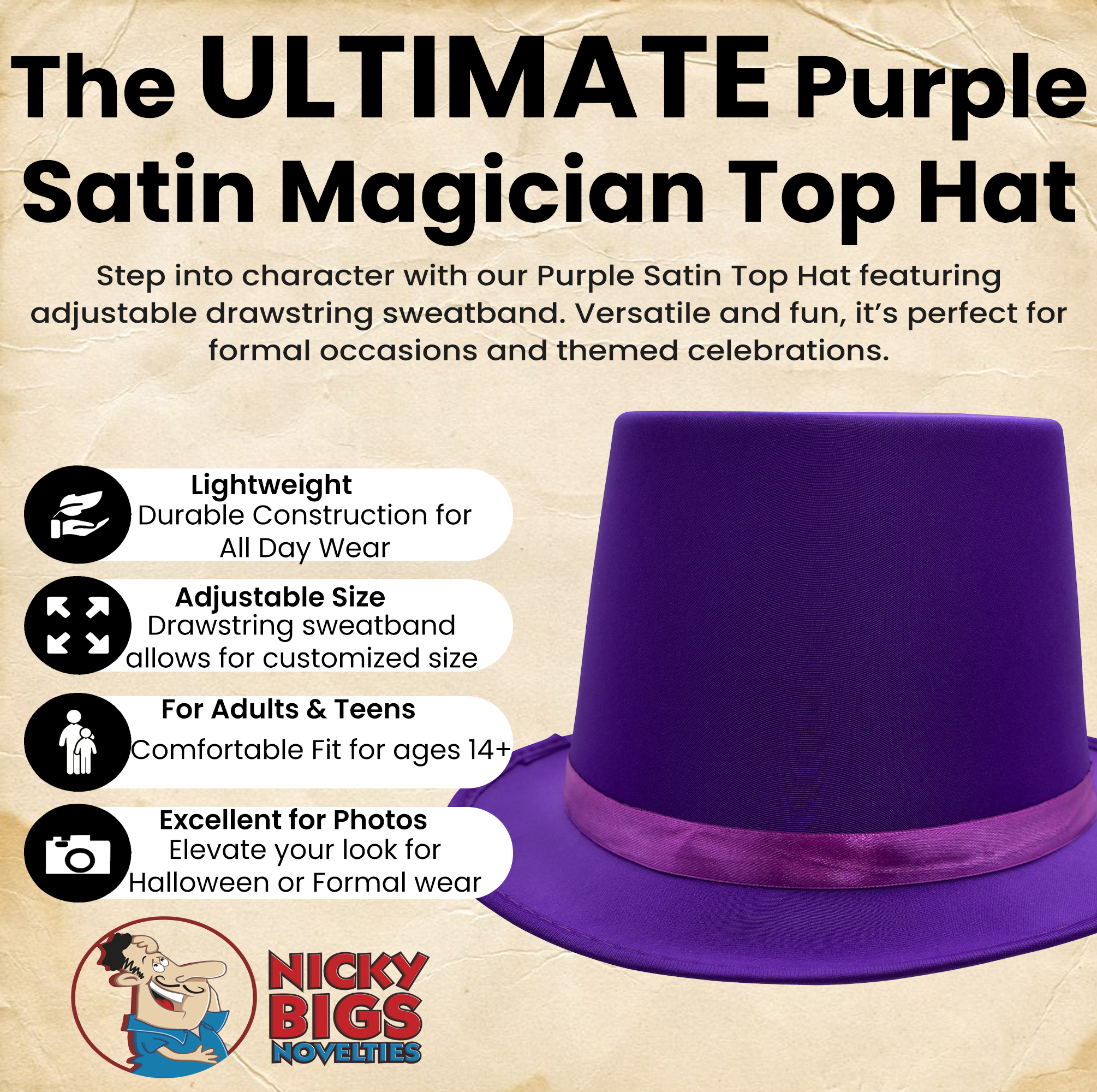 Adult Satin Top Hat Magician Gentleman Roaring 20s Tuxedo Formal Costume - Picture 36 of 56